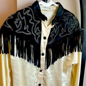 Vintage Rockabilly Western Bellissima fringe Rodeo Rockabilly Women’s Shirt sz M